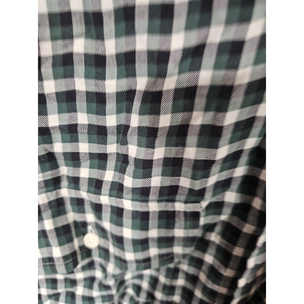VTG Tommy Hilfiger Shirt Mens Small Button Up Green White Plaid - Picture 5 of 9